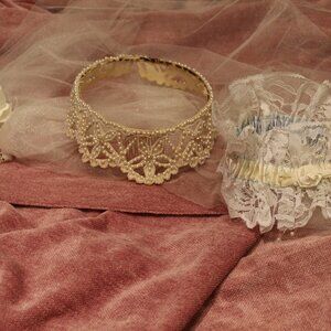 Wedding Dress Accessories-Crown, Veil, Leg